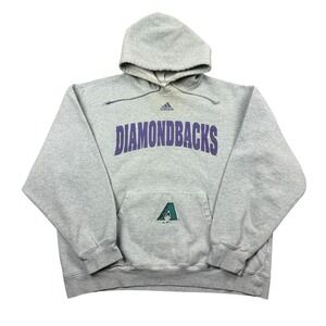 Vtg Y2K Arizona Diamondbacks Adidas Hoodie Men Large Gray Baseball MLB Sports